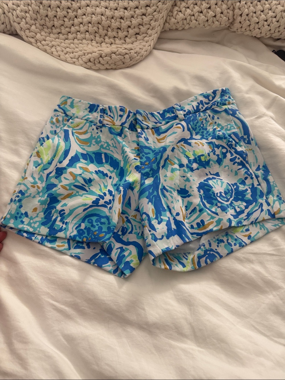 Lilly Pulitzer Blue Floral High-Waist Shorts
